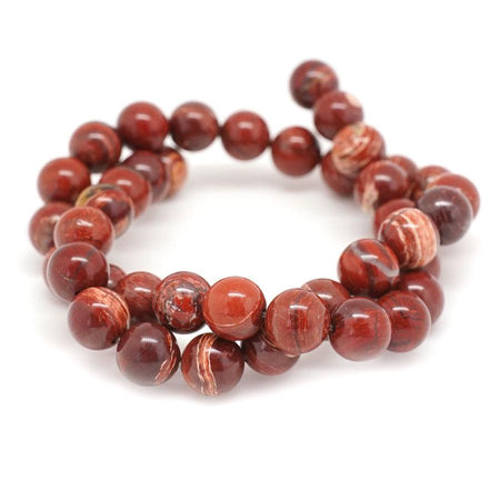 Red Snake Skin Jasper  10mm Round - 15-16"