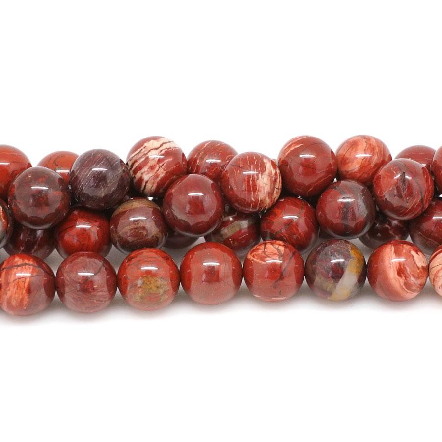 Red Snake Skin Jasper  8mm Round - 15-16"