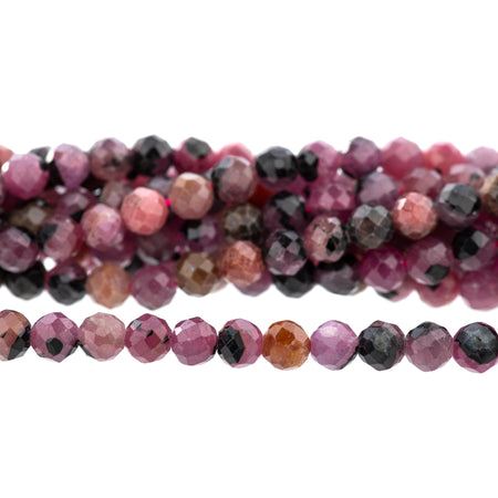 Ruby with Lace 4mm Round Faceted - 15-16 Inch - Goody Beads