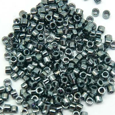 DB001 11/0 Metallic Gunmetal Miyuki Delica Seed Beads Tube - Goody Beads