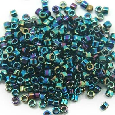 DB0005 11/0 Metallic Medium Blue Iris Miyuki Delica Seed Beads Tube - Goody Beads