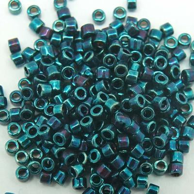 DB0025 11/0 Metallic Blue Iris Miyuki Delica Seed Beads Tube - Goody Beads