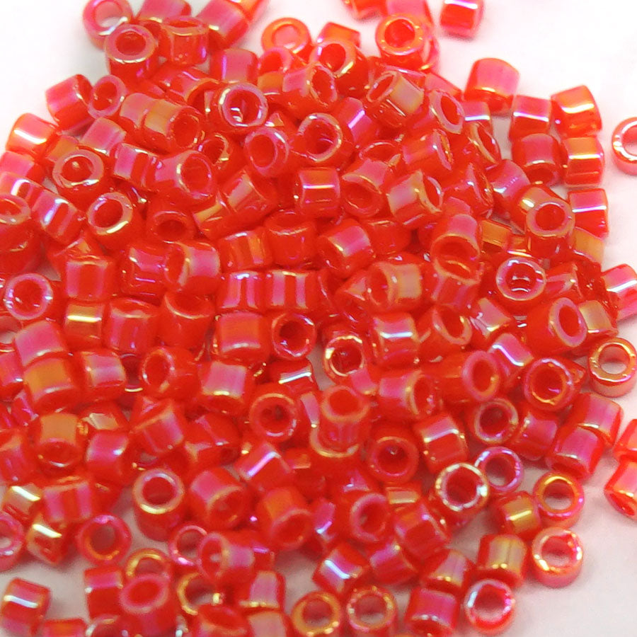 DB159 11/0 Opaque Light Siam AB Miyuki Delica Seed Beads Tube - Goody Beads