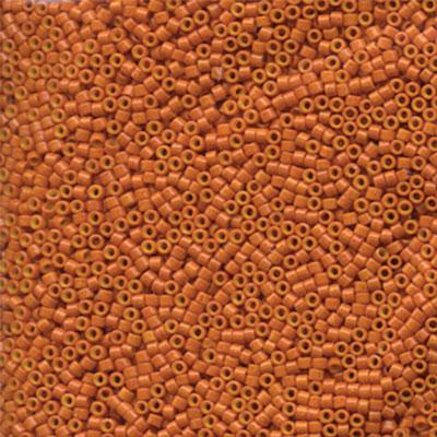 DB653 11/0 Dyed Opaque Pumpkin Miyuki Delica Seed Beads Tube - Goody Beads