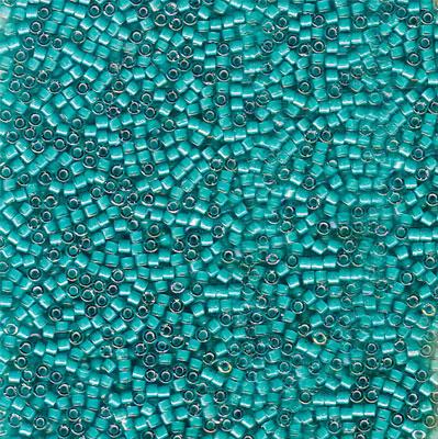 DB1782 11/0 White Lined Teal AB Miyuki Delica Seed Beads Tube - Goody Beads