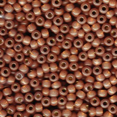 6-9641 Dyed Rose Bronze Silver Lined Alabaster Miyuki Seed Beads Tube - Goody Beads