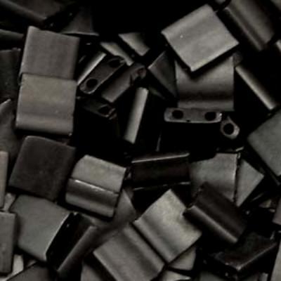 TL401F-TB Matte Black Tila Beads Tube - Goody Beads