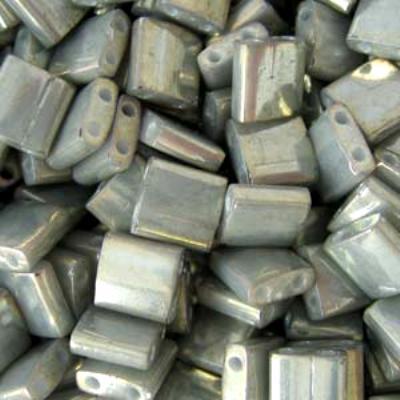 TL1865-TB Galvanized Grey Luster Tila Beads Tube - Goody Beads