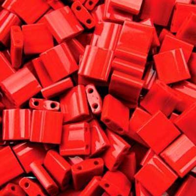 TL408-TB Opaque Red Miyuki Tila Beads Tube - Goody Beads