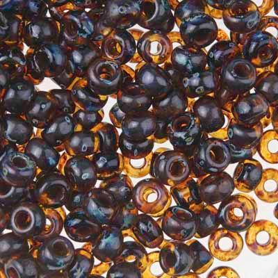 6-94502 Picasso Dark Amber Transparent Miyuki Seed Beads Tube - Goody Beads