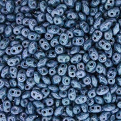 DU0503000-14464 Blue Luster SuperDuo Two Hole Czech Seed Beads Tube - Goody Beads