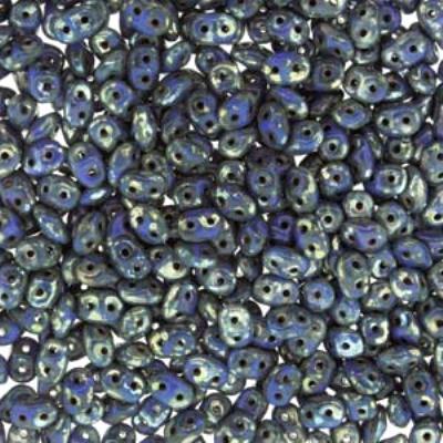 DU0533050-43400 Blue Picasso SuperDuo Two Hole Czech Seed Beads Tube - Goody Beads