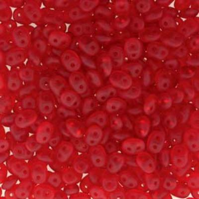 DU0590080-84110 Ruby Matte SuperDuo Two Hole Czech Seed Beads Tube - Goody Beads