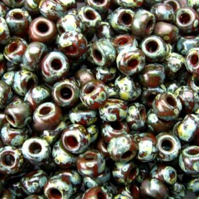 8-94503 Picasso Red Brown Transparent Miyuki Seed Beads Tube - Goody Beads