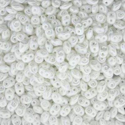 DU0525001-TB Pastel White SuperDuo Two Hole Czech Seed Beads Tube - Goody Beads