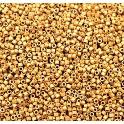 DB1832F 11/0 Matte Gold Delica Duracoat Galvanized Seed Beads Tube