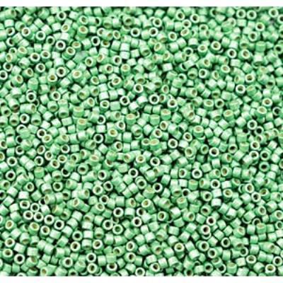 DB1844F 11/0 Matte Dark Mint Green Delica Duracoat Galvanized Seed Beads Tube