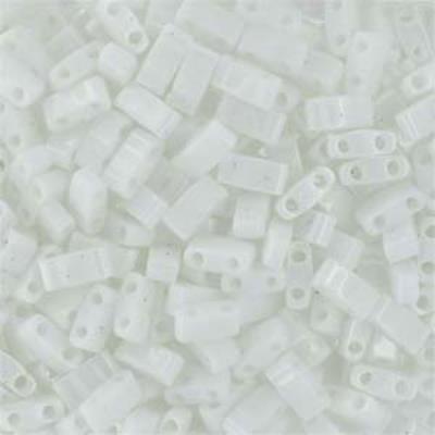 TLH402-TB Opaque White Miyuki 1/2 Cut Tila Beads Tube - Goody Beads