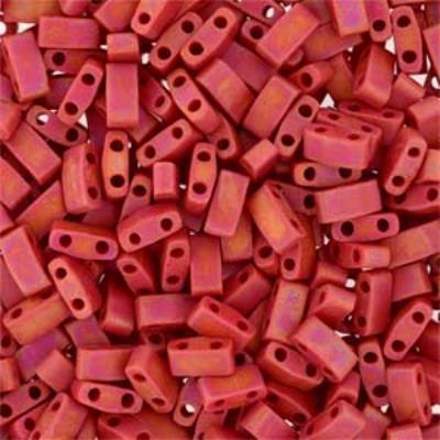 TLH408FR-TB Matte Opaque Red AB Miyuki 1/2 Cut Tila Beads Tube - Goody Beads