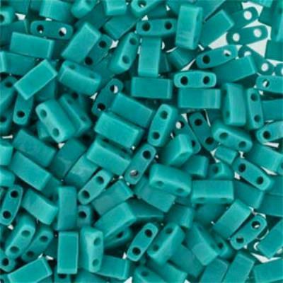 TLH412-TB Opaque Turquoise Green Miyuki 1/2 Cut Tila Beads Tube - Goody Beads