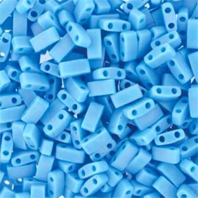 TLH413FR-TB Matte Opaque Turquoise Miyuki 1/2 Cut Tila Beads Tube - Goody Beads