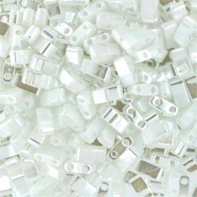 TLH420-TB White Pearl Miyuki 1/2 Cut Tila Beads Tube - Goody Beads