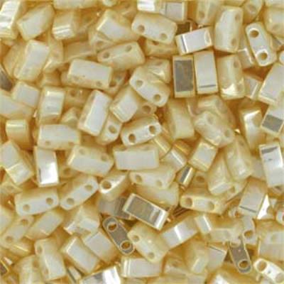 TLH592-TB Antique Ivory Pearl Ceylon Miyuki 1/2 Cut Tila Beads Tube - Goody Beads