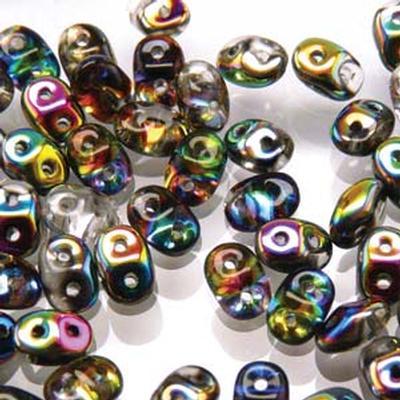 DU0500030-28101 Crystal Vitrail SuperDuo Two Hole Czech Seed Beads Tube - Goody Beads