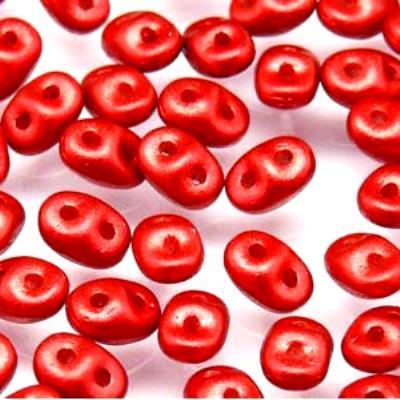 DU0503000-01890 Chalk Lava Red SuperDuo Two Hole Czech Seed Beads Tube - Goody Beads