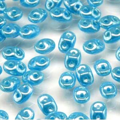 DU0563030-14400 Turquoise SuperDuo Two Hole Czech Seed Beads Tube - Goody Beads