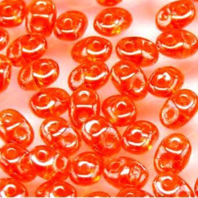 DU0590030-14400 Hyacinth White Luster SuperDuo Two Hole Czech Seed Beads Tube - Goody Beads