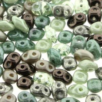 DU05MIX144 Sylvan Woods SuperDuo Two Hole Czech Seed Beads Tube