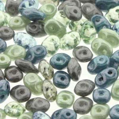 DU05MIX159 April Showers SuperDuo Two Hole Czech Seed Beads Tube - Goody Beads