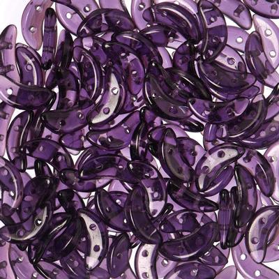 10mm Tanzanite 2-Hole Crescent CzechMates Czech Glass Beads - Goody Beads