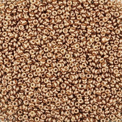 2.2mm Gold Lustered Montana Blue 11/0 TOHO Demi Round Seed Beads - Goody Beads