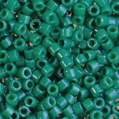 DB656 11/0 Dyed Opaque Jade Green Delica Seed Beads Tube - Goody Beads