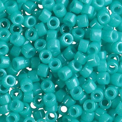 DB658 11/0 Dyed Opaque Turquoise Delica Seed Beads Tube - Goody Beads