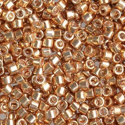 DB411 11/0 Galvanized Dyed Gold Delica Seed Beads Tube - Goody Beads