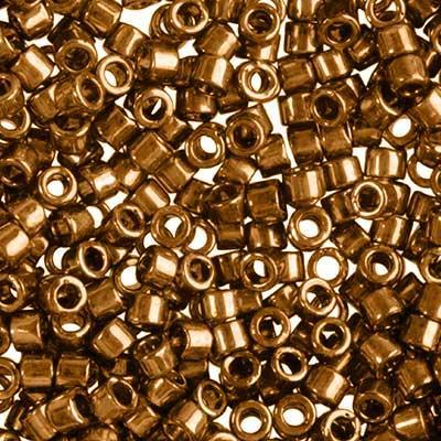 DB022L 11/0 Metallic Light Bronze Delica Seed Beads Tube - Goody Beads