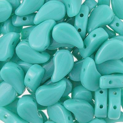 PD8563130 Turquoise Green Opaque Paisley Duo Two Hole Czech Seed Beads Tube