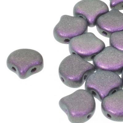 GNK8723980-94101 Polychrome Black Raspberry Ginko Duo Two Hole Czech Seed Beads Tube - Goody Beads