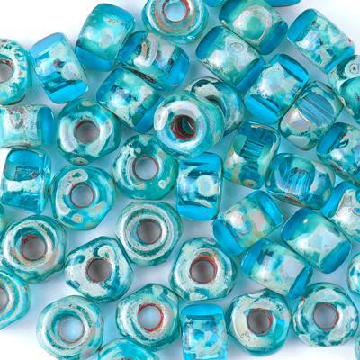 MTB02C-60020-86805 Aqua Dark Travertine 3 Cut 2/0 Matubo Czech Glass Seed Beads - Goody Beads