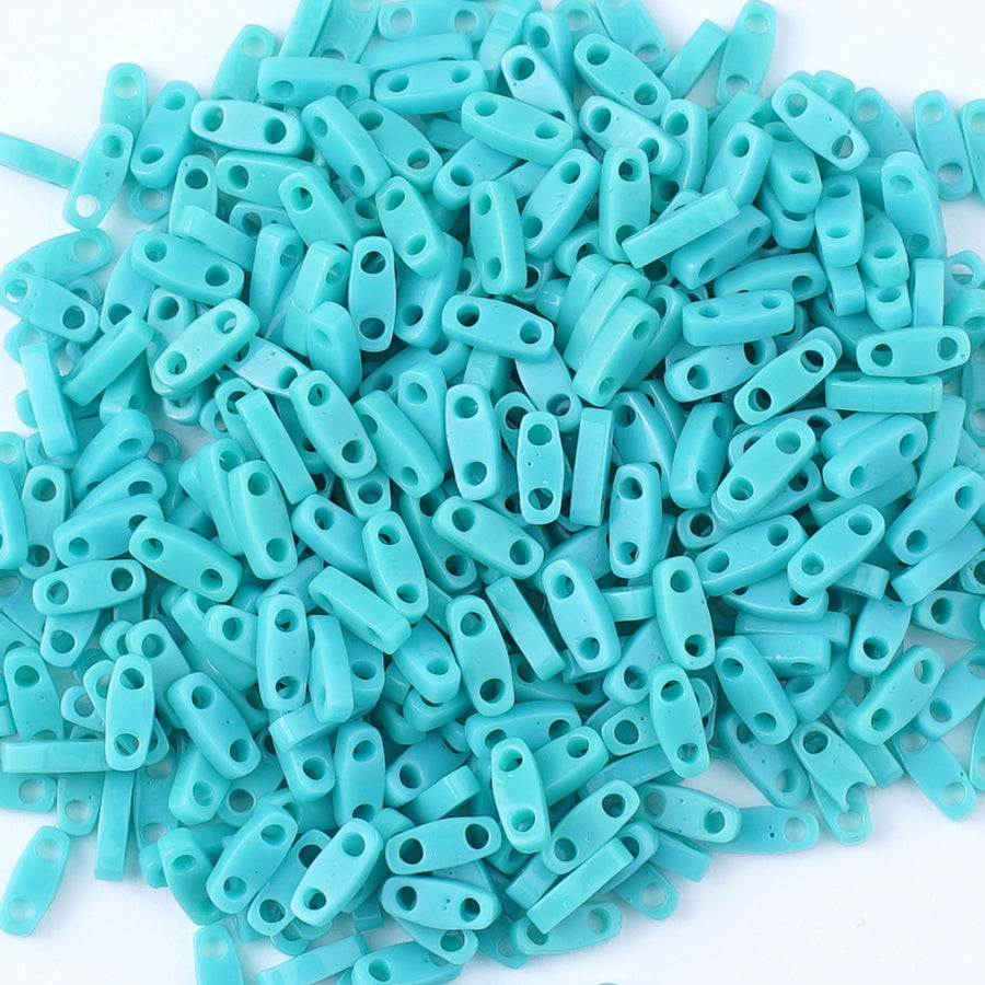 QTL412-TB Opaque Turquoise Miyuki Quarter Tila Beads - Goody Beads