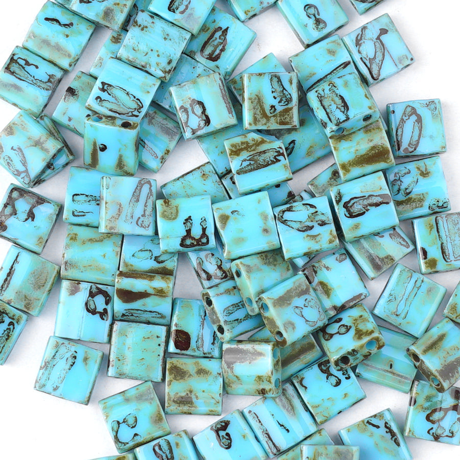 TL4514-TB Picasso Seafoam Green Matte Miyuki Tila Beads Tube - Goody Beads