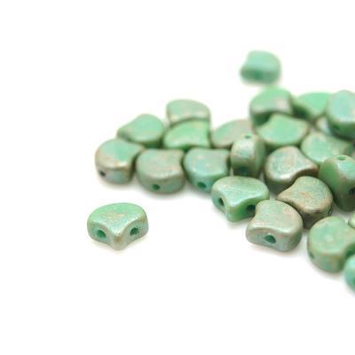 Matte Opaque Turquoise Rembrandt Matubo Ginkgo Two Hole Czech Seed Beads Tube - Goody Beads