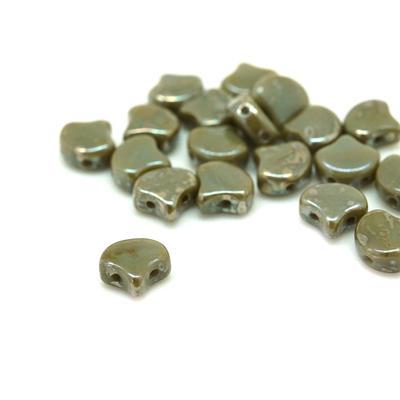 Ashen Grey Rembrandt Matubo Ginkgo Two Hole Czech Seed Beads Tube - Goody Beads