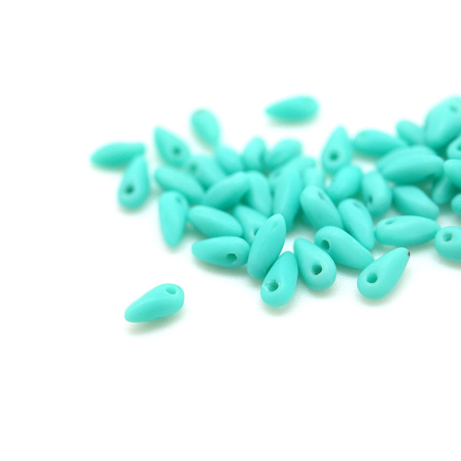 Matte Turquoise Mini Dagger Czech Beads Tube - Goody Beads