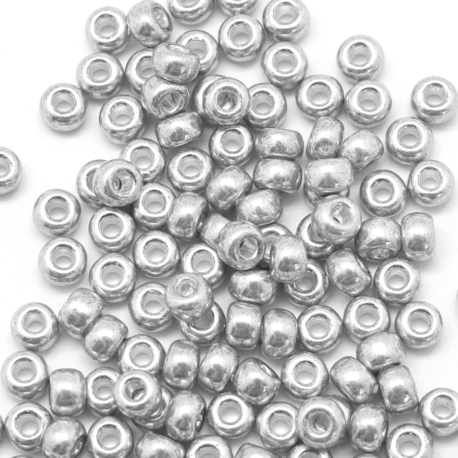 6-9181 Galvanized Sterling Silver 6/0 Seed Beads Tube - Goody Beads