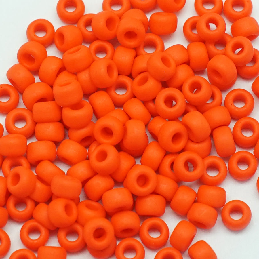 6-9407F Matte Opaque Red Vermillion 6/0 Seed Beads Tube - Goody Beads