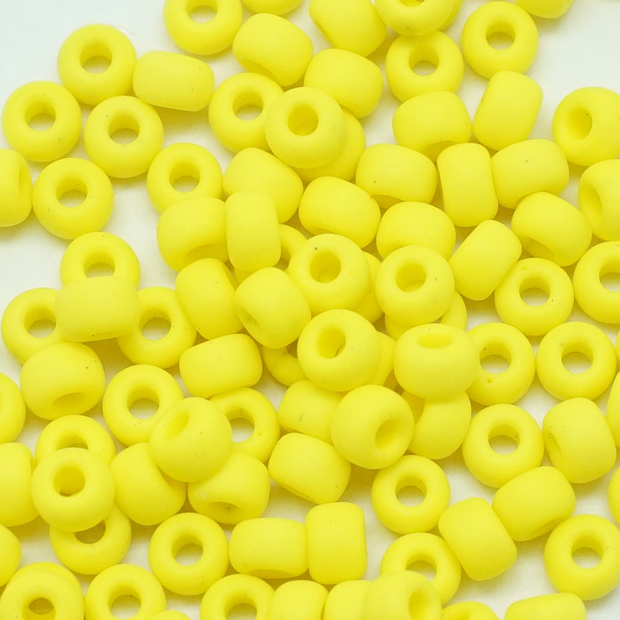 6-9404F Matte Opaque Yellow 6/0 Seed Beads Tube - Goody Beads